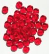 50 8x3mm Transparent Red Flat Disk Beads